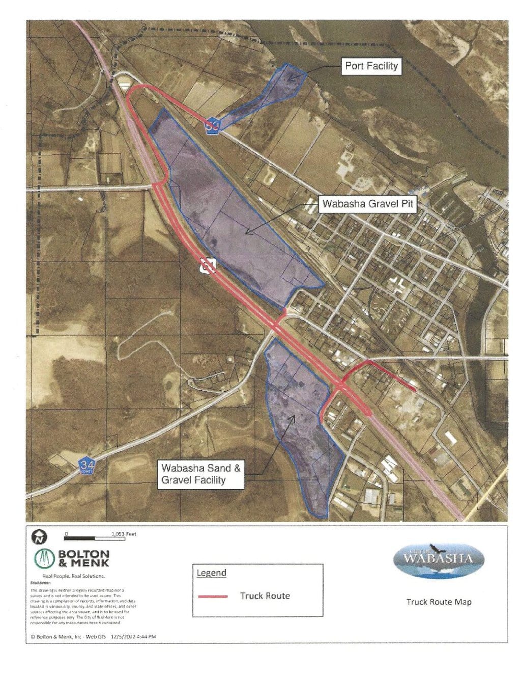 Trucking Map 2024 Revised Truck Map 1 Pdf - City Of Wabasha