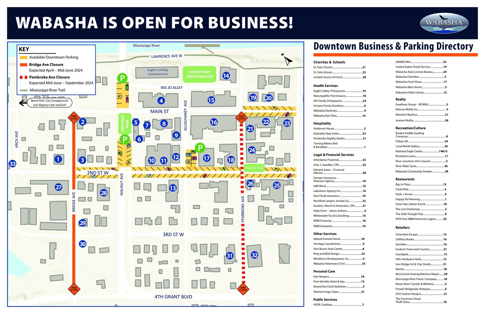 2024 Wabasha Downtown Business Map Sign 5 Pdf - City Of Wabasha