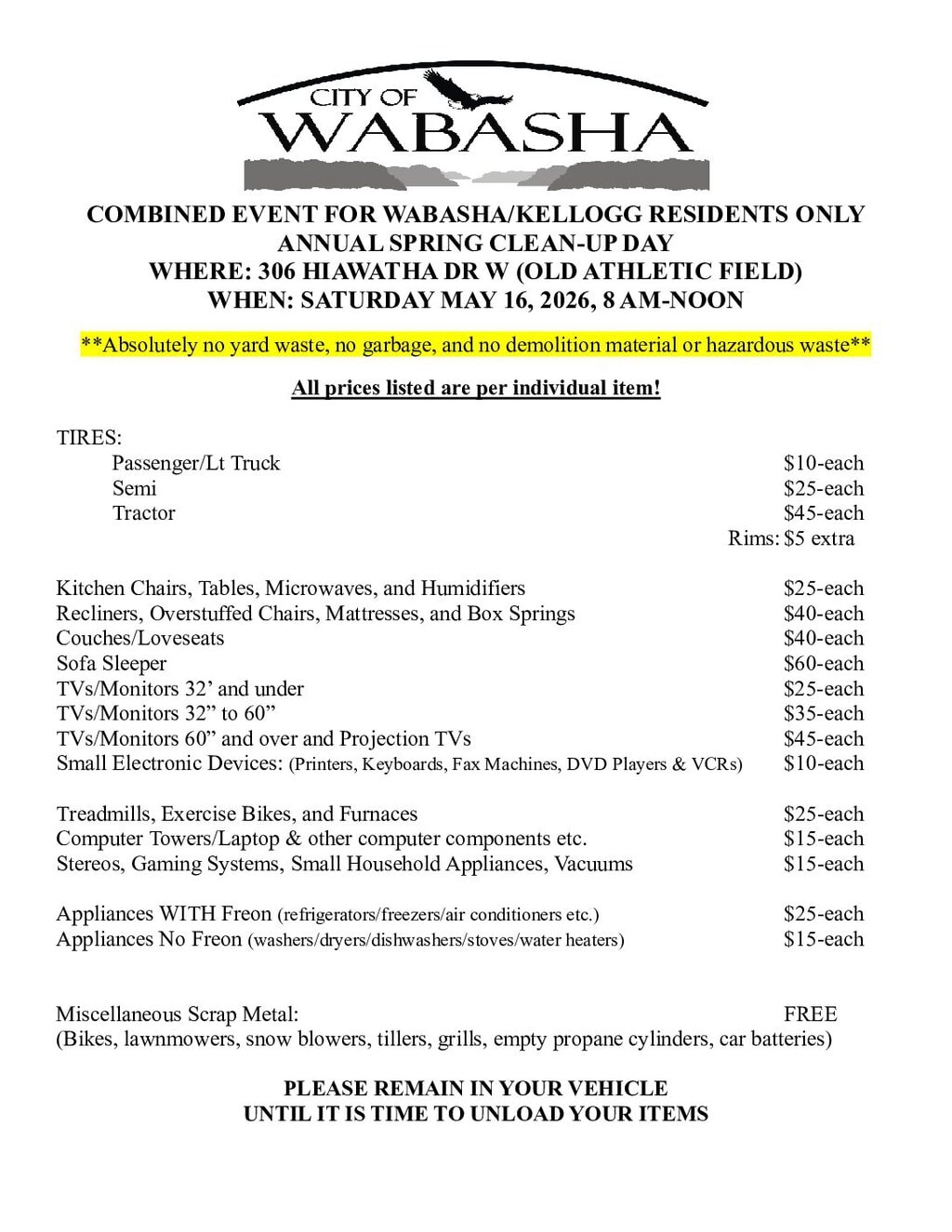 2026 Spring Cleanup Ad 2026 Spring Cleanup Ad 1 Pdf - City Of Wabasha