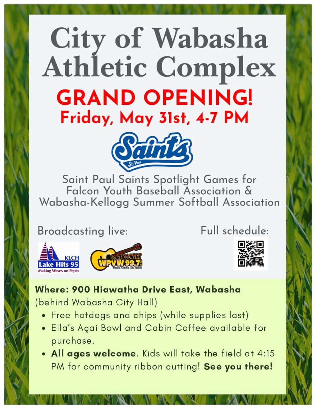 Grand Opening Athletic Complex Flyer 1 Pdf - City Of Wabasha