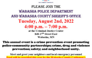 National Night Out Flyer 2022 - City Of Wabasha