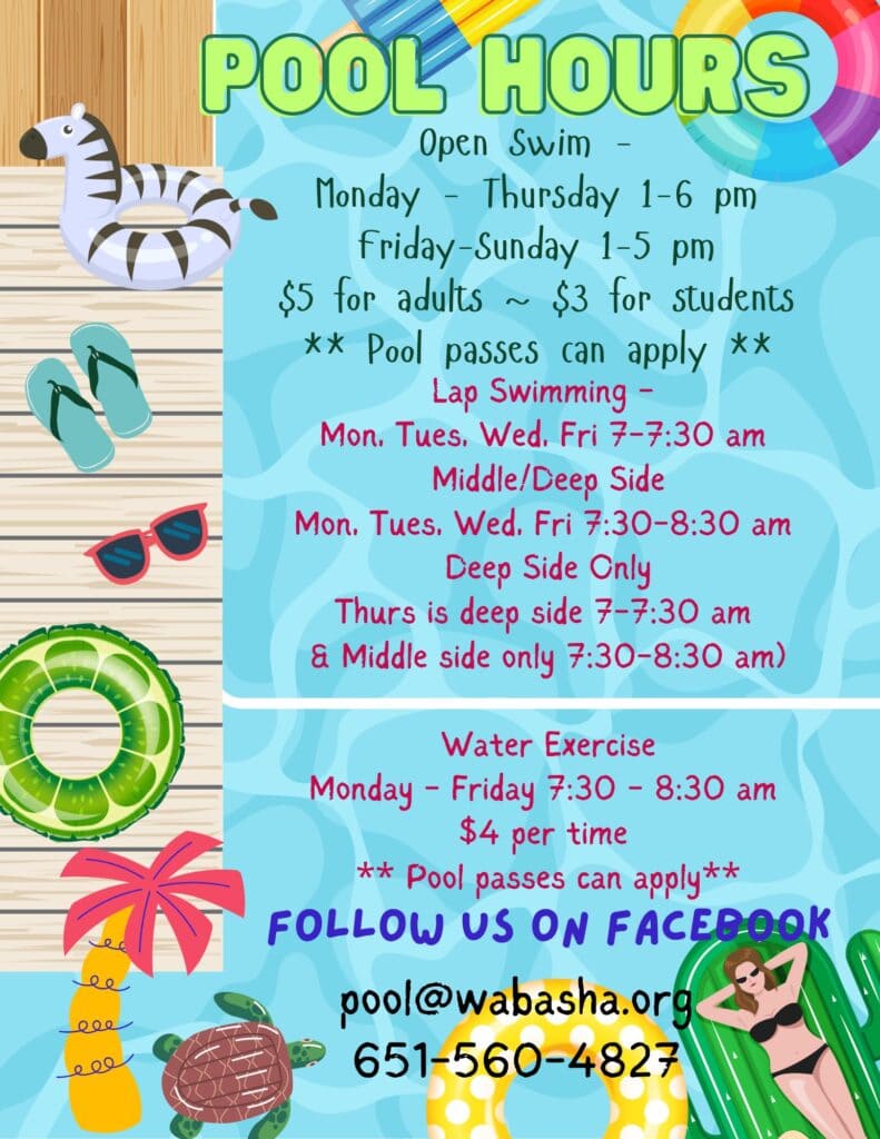 Pool Hours 2025 Pool Hours 2025 - City Of Wabasha